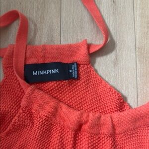 MINKPINK Vibrant Coral Knit Top